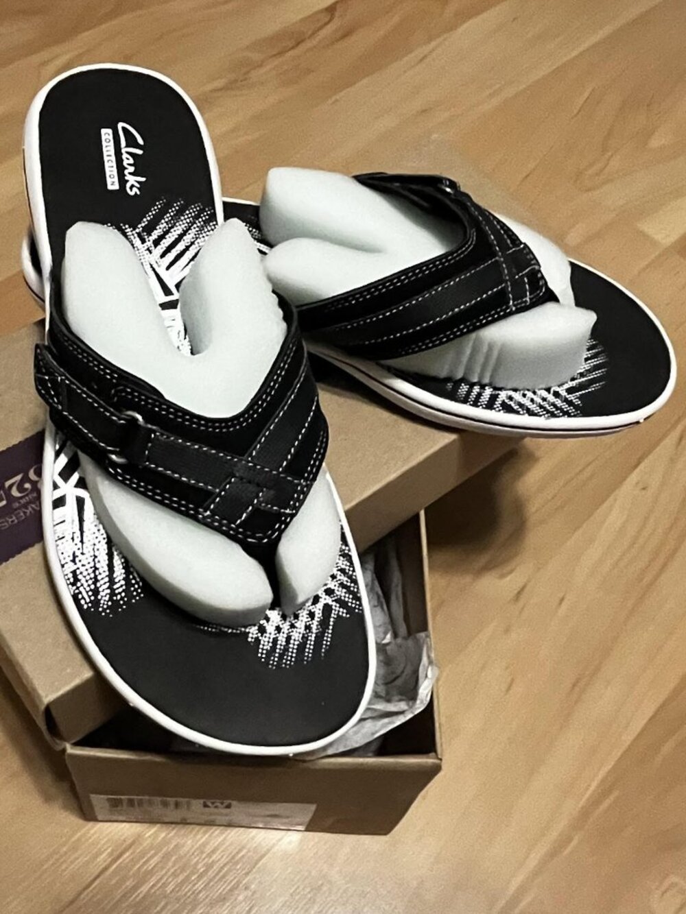Clarks Breeze Sea Black Sandals Size 9M
